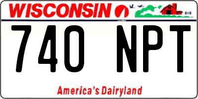 WI license plate 740NPT