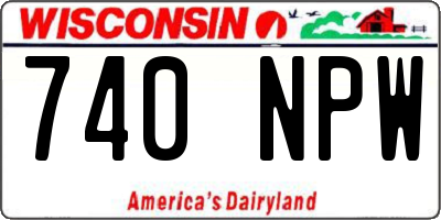 WI license plate 740NPW
