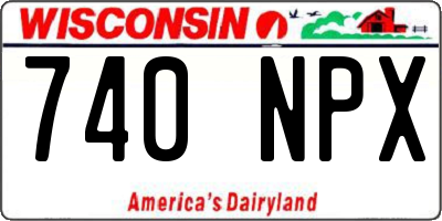 WI license plate 740NPX