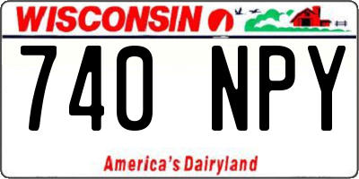 WI license plate 740NPY
