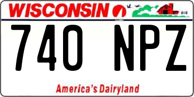 WI license plate 740NPZ