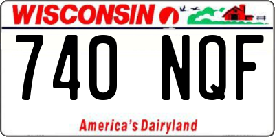 WI license plate 740NQF