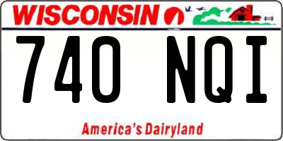 WI license plate 740NQI