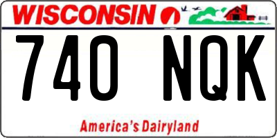 WI license plate 740NQK