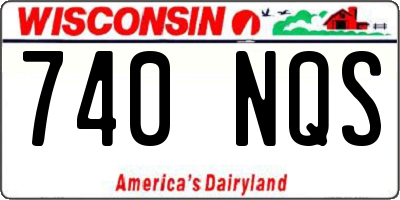 WI license plate 740NQS