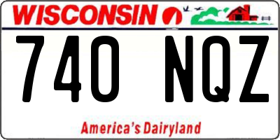 WI license plate 740NQZ