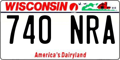 WI license plate 740NRA