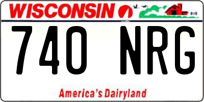 WI license plate 740NRG