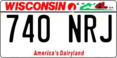WI license plate 740NRJ