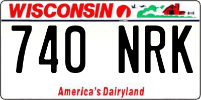 WI license plate 740NRK
