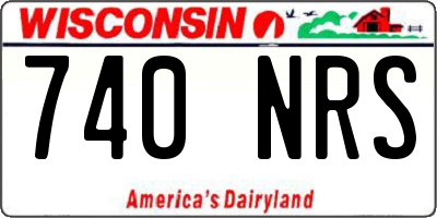 WI license plate 740NRS