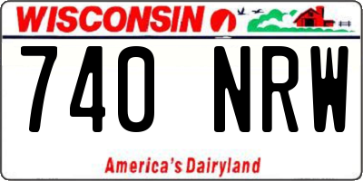 WI license plate 740NRW