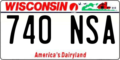 WI license plate 740NSA