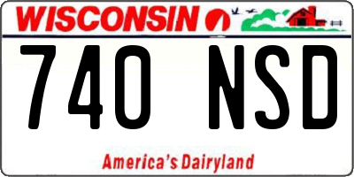 WI license plate 740NSD