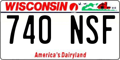 WI license plate 740NSF