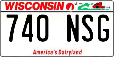 WI license plate 740NSG