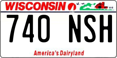 WI license plate 740NSH