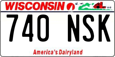 WI license plate 740NSK