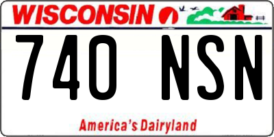 WI license plate 740NSN