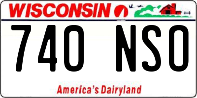 WI license plate 740NSO