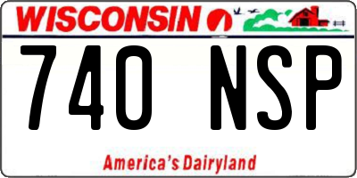 WI license plate 740NSP