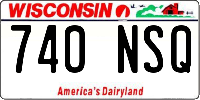 WI license plate 740NSQ