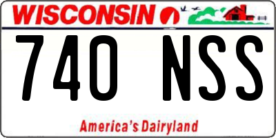WI license plate 740NSS