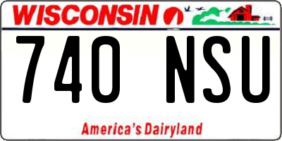 WI license plate 740NSU