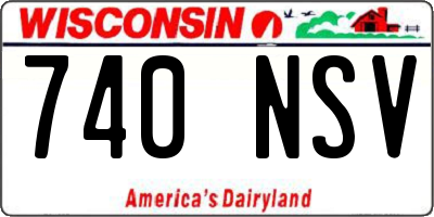 WI license plate 740NSV