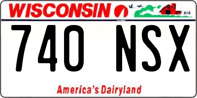 WI license plate 740NSX
