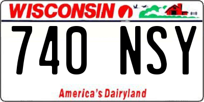 WI license plate 740NSY