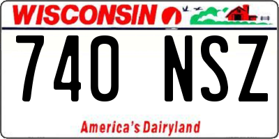 WI license plate 740NSZ
