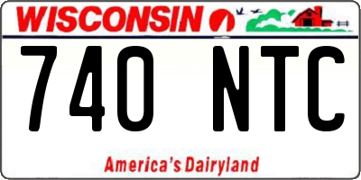 WI license plate 740NTC