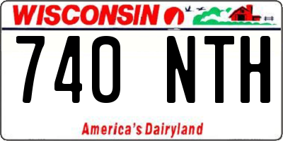WI license plate 740NTH
