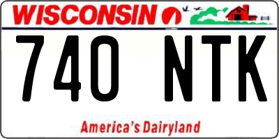 WI license plate 740NTK