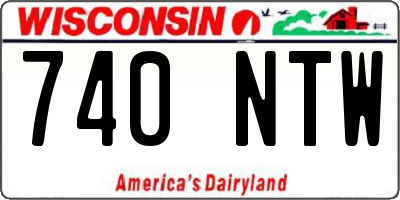 WI license plate 740NTW