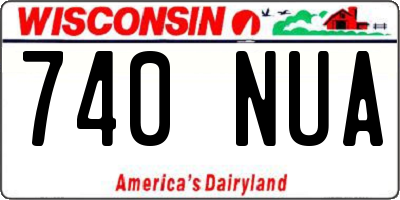 WI license plate 740NUA