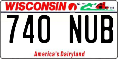 WI license plate 740NUB
