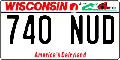 WI license plate 740NUD