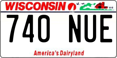 WI license plate 740NUE