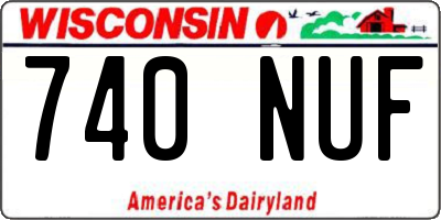 WI license plate 740NUF
