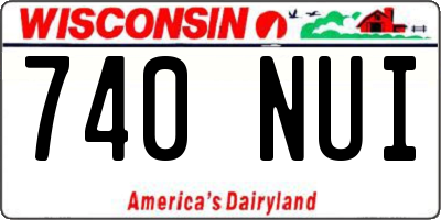 WI license plate 740NUI