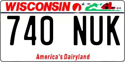 WI license plate 740NUK