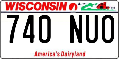 WI license plate 740NUO