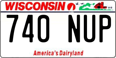 WI license plate 740NUP
