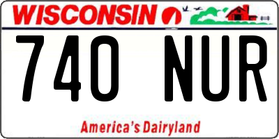 WI license plate 740NUR