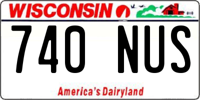 WI license plate 740NUS