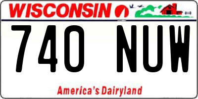 WI license plate 740NUW