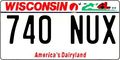 WI license plate 740NUX