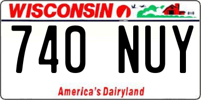 WI license plate 740NUY